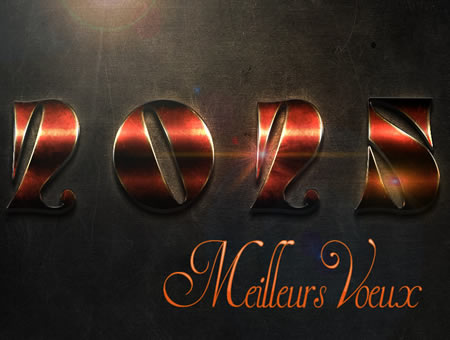 2025 meilleurs vœux en rouge
