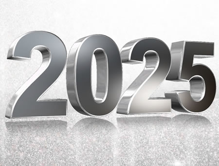 Image avec 2025 en 3D en argent