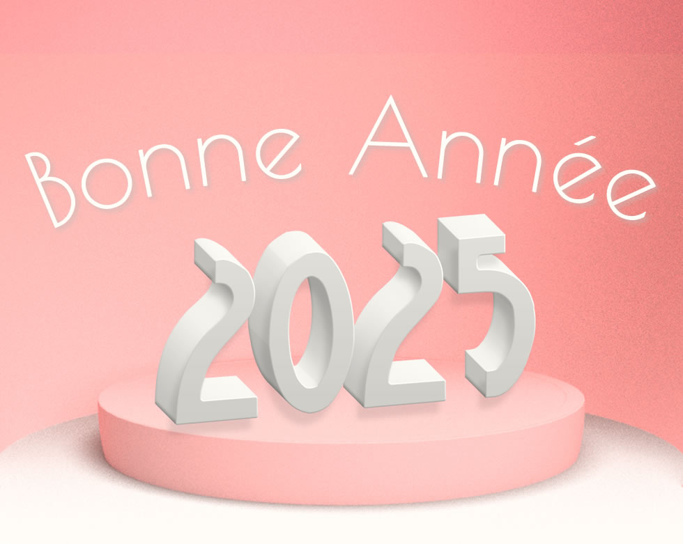 Image 2025 en 3D sur le podium rose