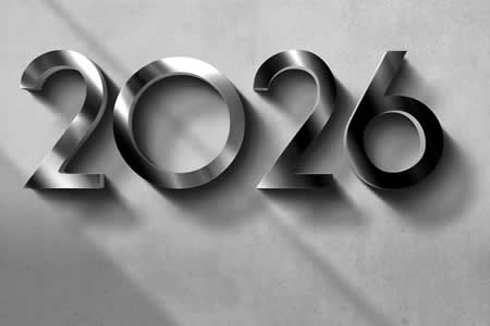 Image avec 2026 avec des reflets argentés