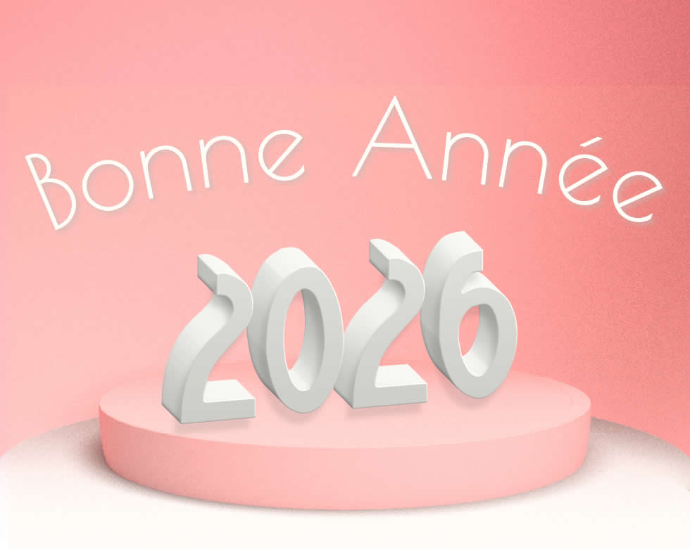 Image 2026 en 3D sur le podium rose