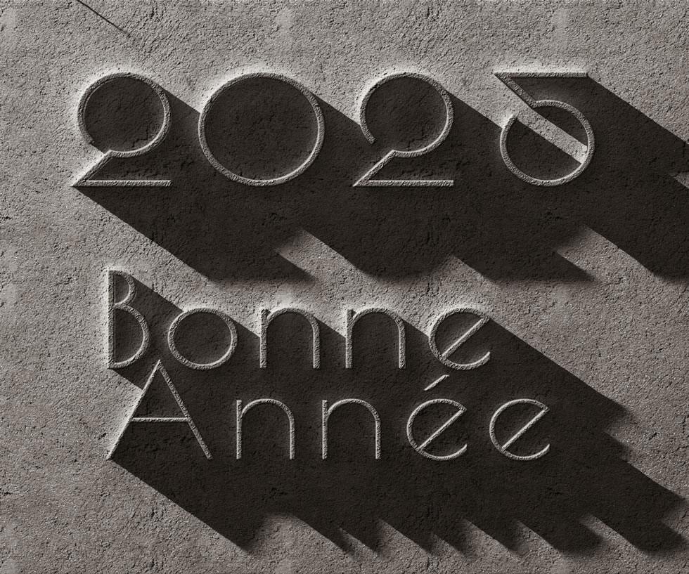 Image Bonne Année effet en pierre