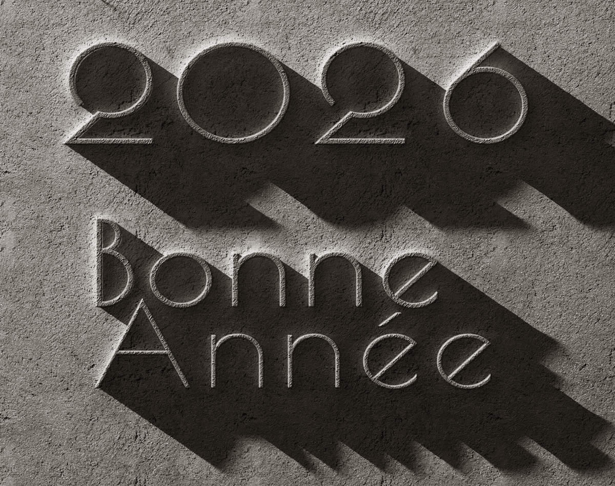 Image Bonne Année effet en pierre