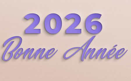 Bonne annèe 2026 en violet