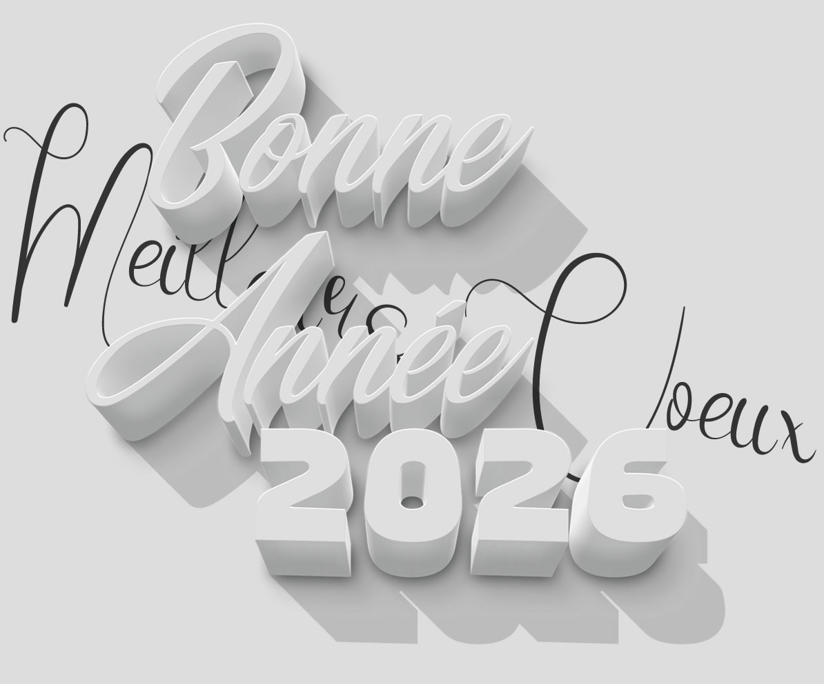 Image avec 2026 en 3D, bonne et heureuse année