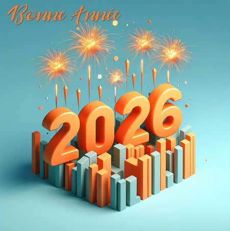 Bonne Année 2026 avec feux d'artifice