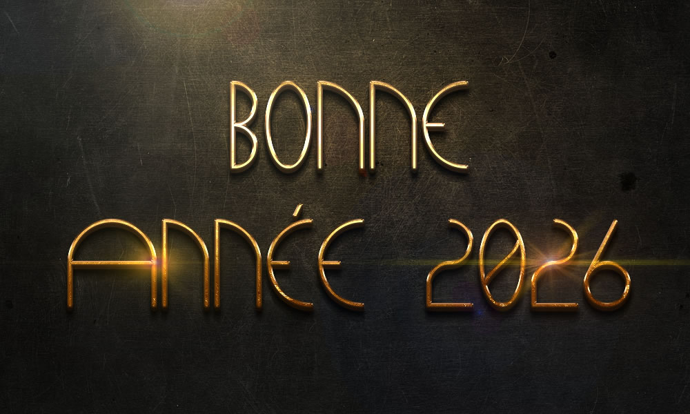Image bonne année 2026 avec des reflets dorés