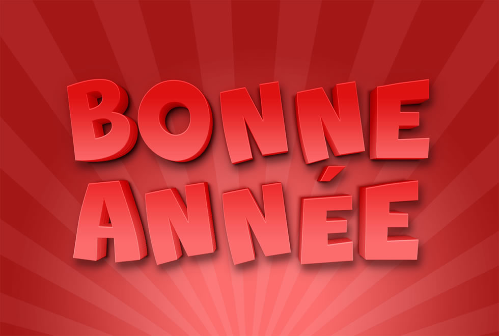 Bonne année vêtue de rouge