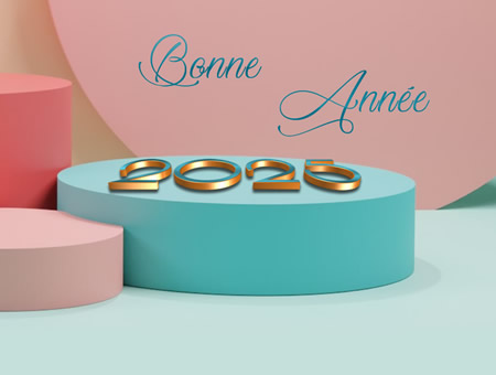 Image bonne année rose pastel