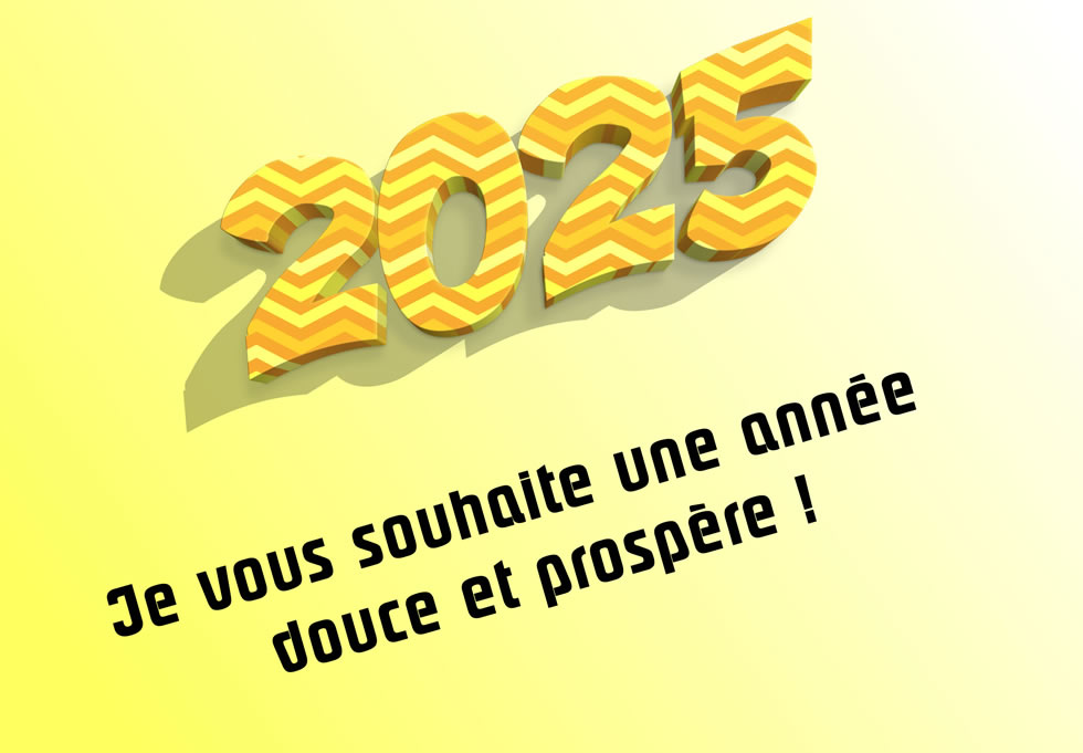 Image avec 2025 en 3D, bonne et heureuse année