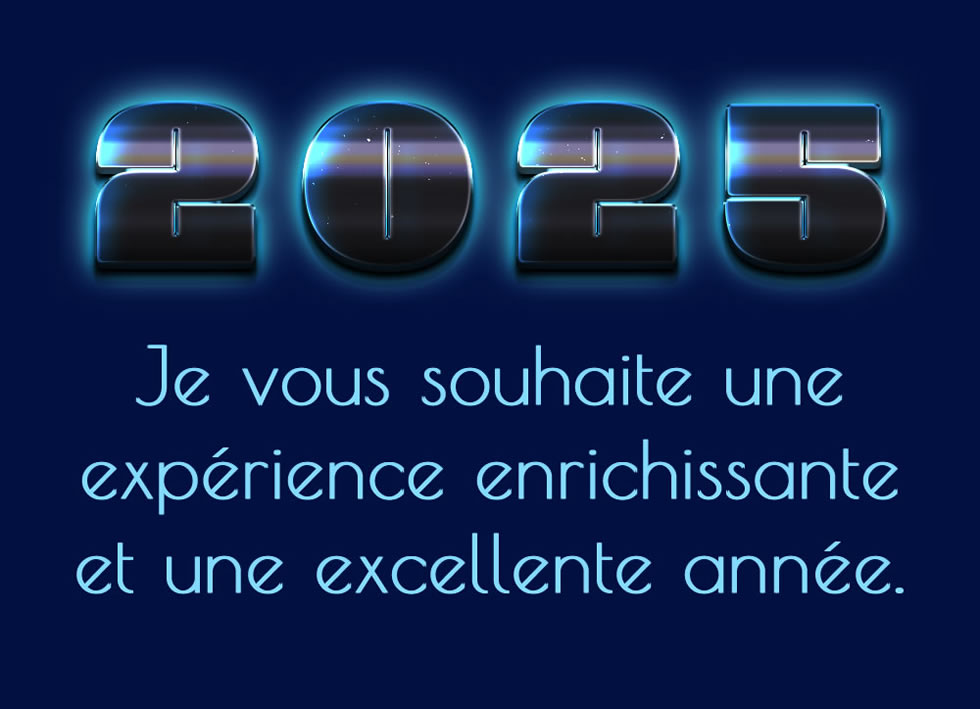 Image avec 2025 en 3D, bonne et heureuse année