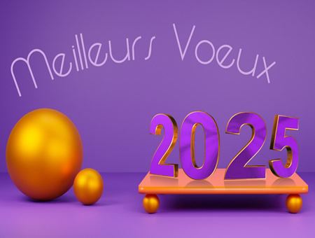 meilleurs voeux 2025 en couleur violet