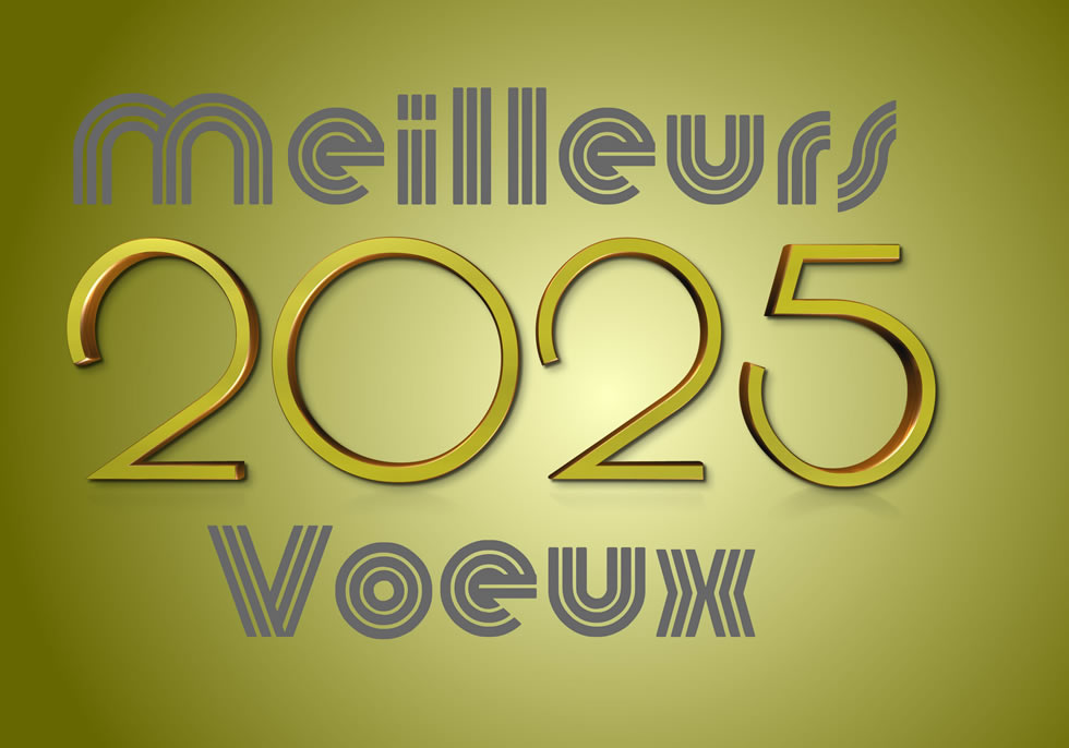 Meilleurs voeux 2025 jaune Carte de voeux 2025