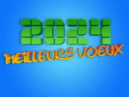 Meilleurs voeux 2025 vert orange bleue