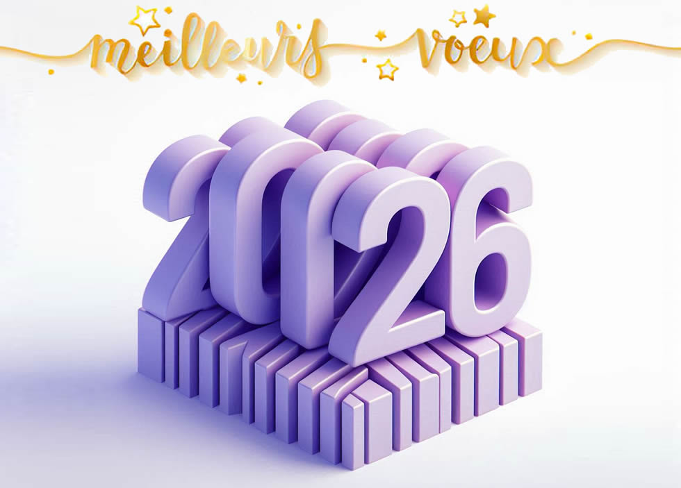 Image Meilleurs voeux en or et violet