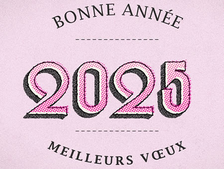 Souhaits 2025 effet vintage rétro
