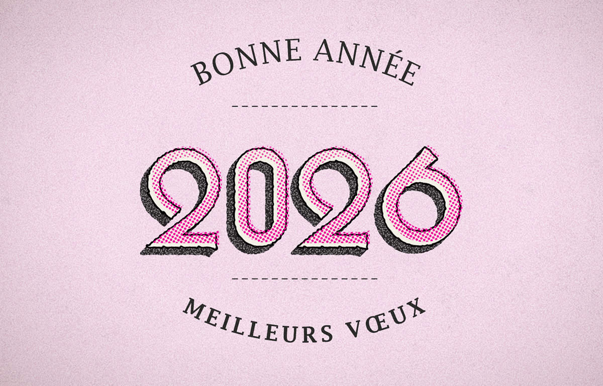 Souhaits 2026 effet vintage rétro