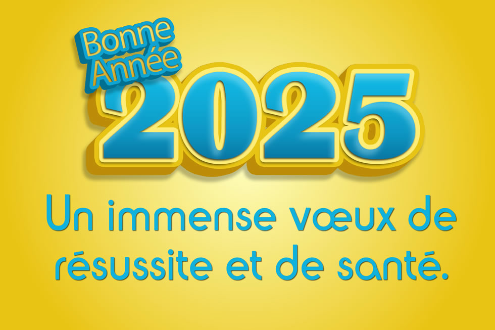 Image avec 2025 en 3D, bonne et heureuse année