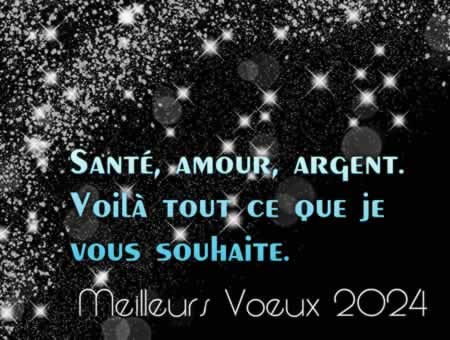 Voeux de santé, d'amour, de richesse.