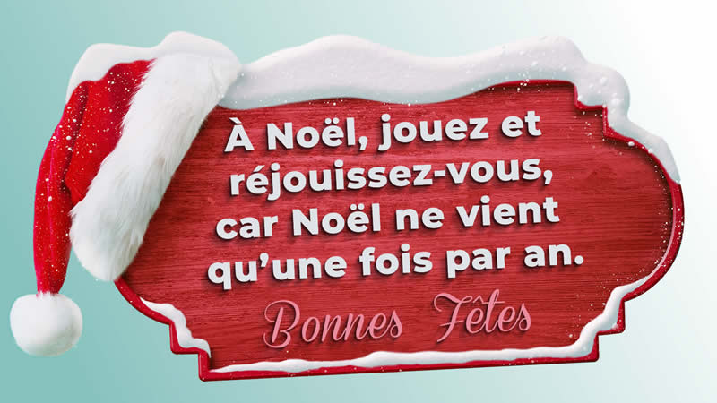 Image avec texte de salutations de Joyeux Noël