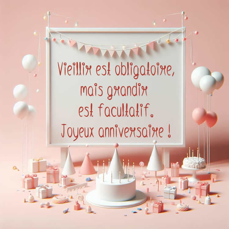 Image rose avec panneau sur lequel est inscrite la citation.