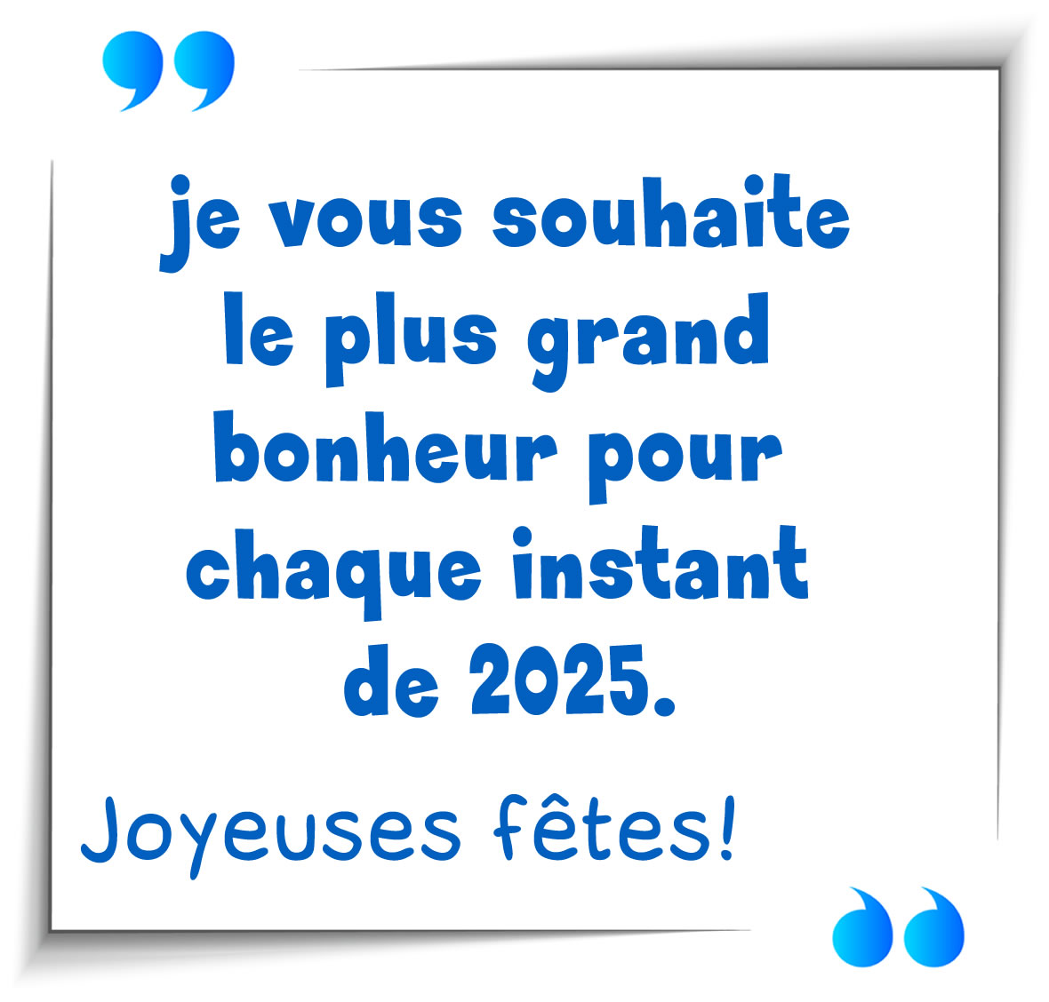 Image avec un joli message de voeux de fin d'année 2025