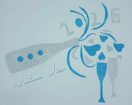 Photo champagne, coeurs et amour pour 2026 !